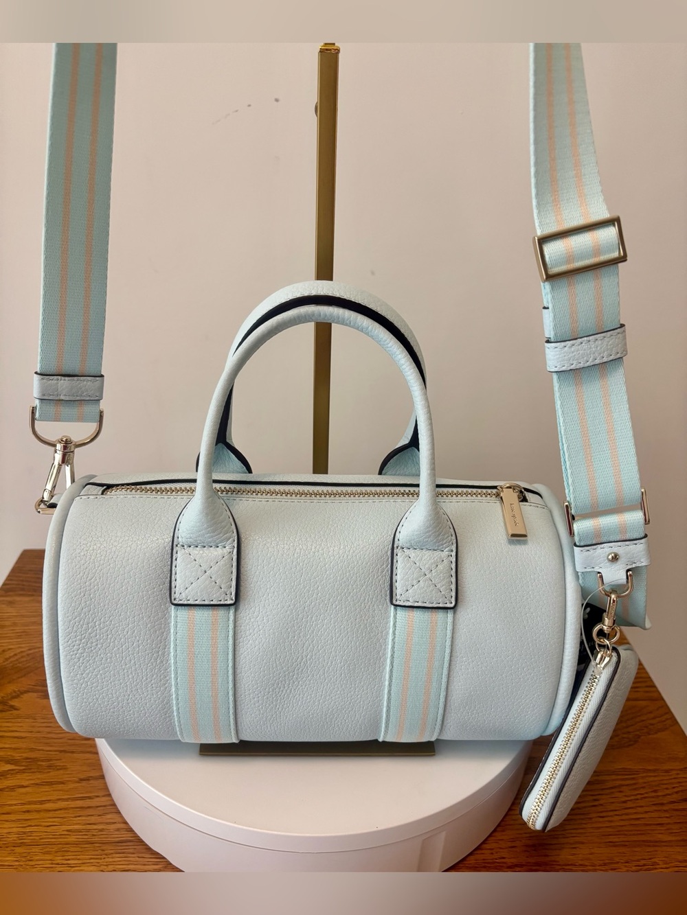 KATE SPADE NWT ROSIE DUFFLE CROSSBODY BAG, CRISP SKY COLOR - Picture 5 of 6